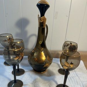 Vintage Bohemian Decanter Set